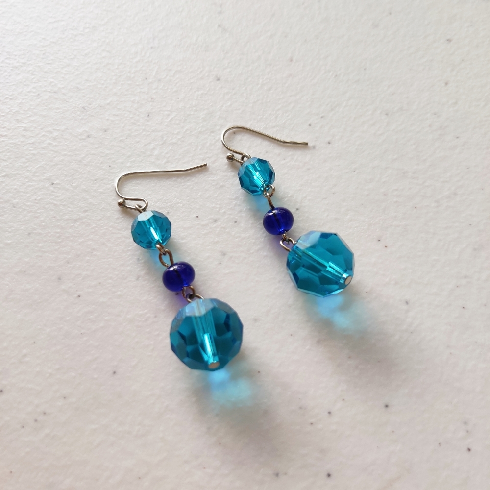 3 for $10 - Blue crystal earrings